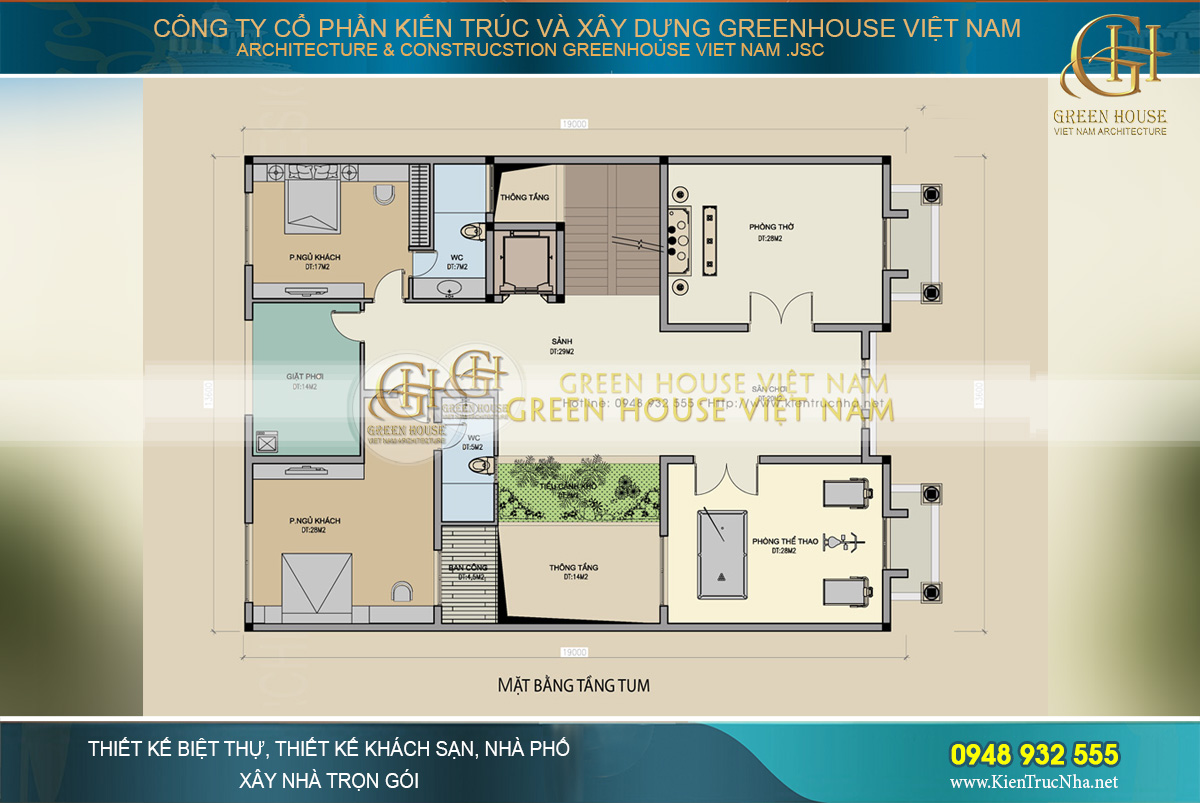 bố trí mặt bằng công năng biệt thự tân cổ điển Pháp tại Bắc Giang