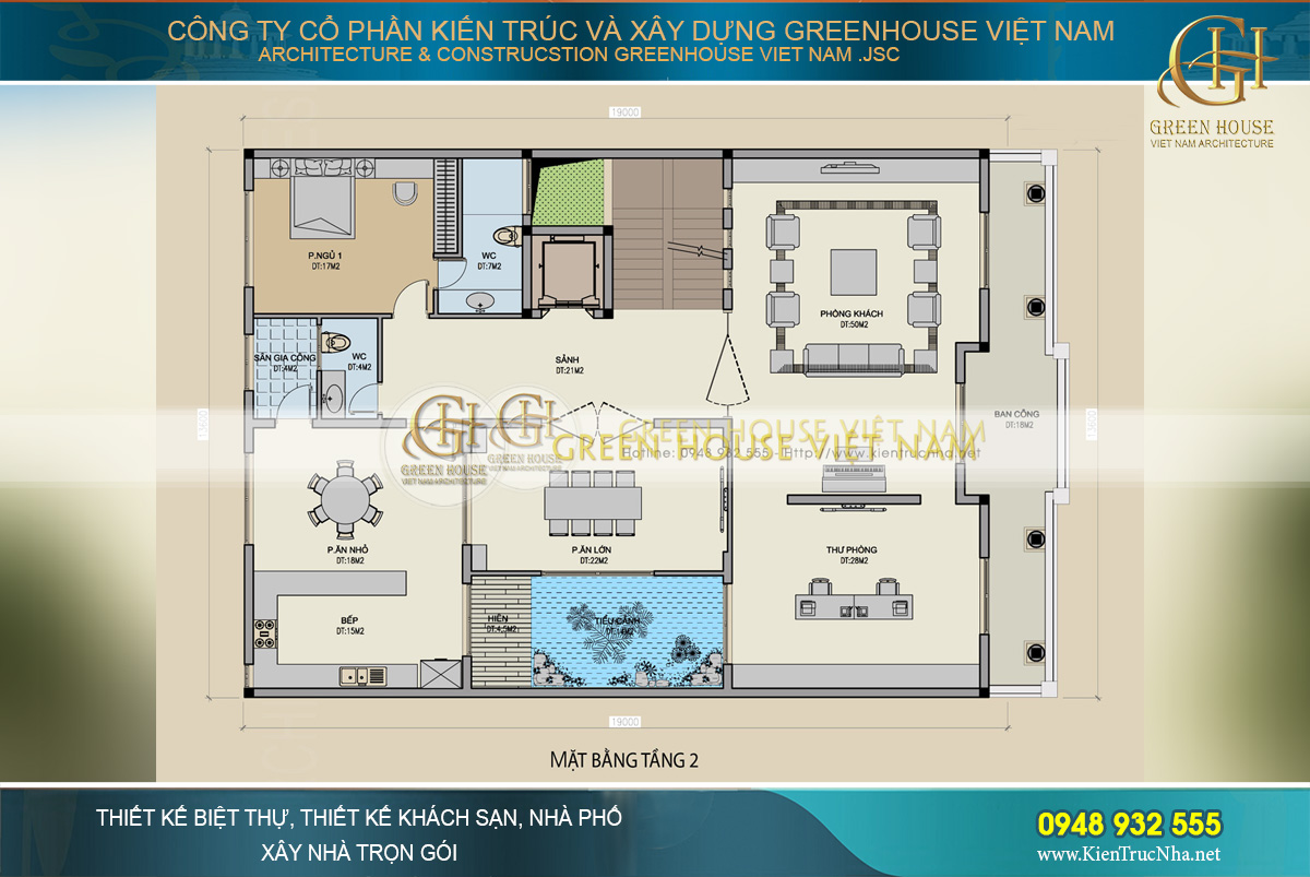 bố trí mặt bằng công năng biệt thự tân cổ điển Pháp tại Bắc Giang