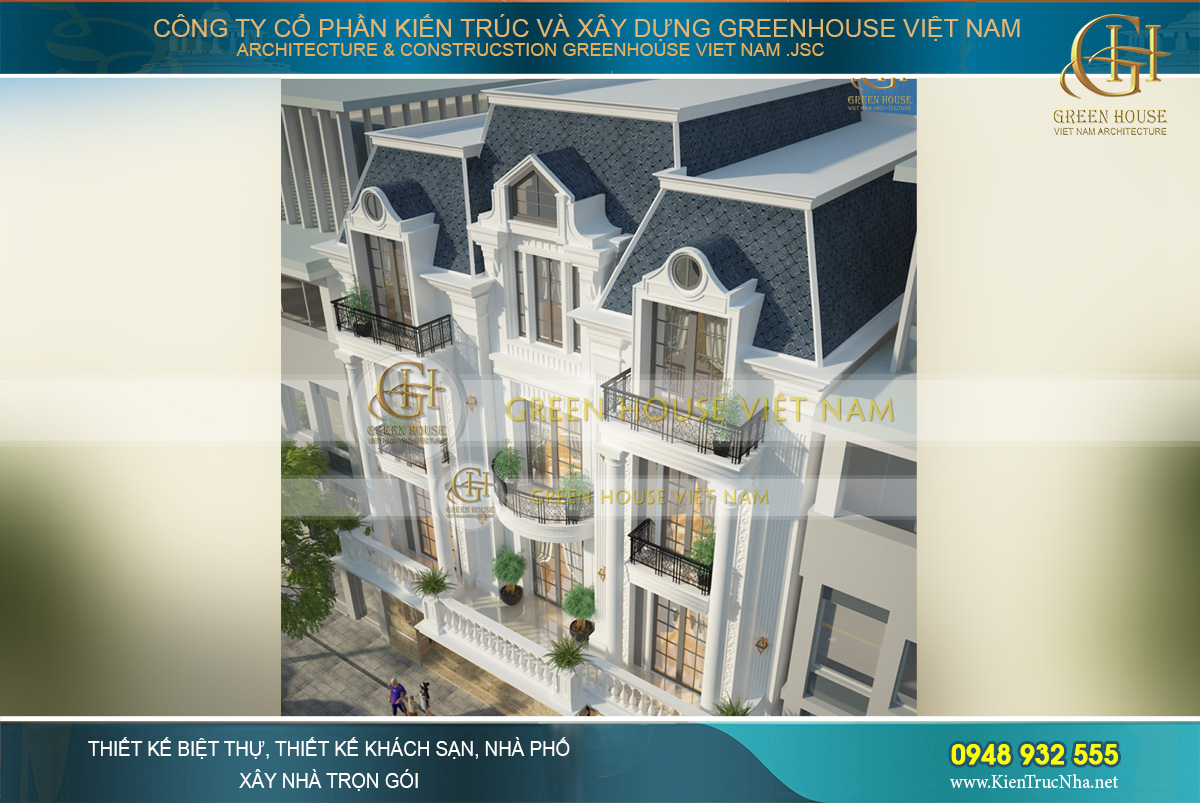 thiết kế biệt thự tân cổ điển Pháp tại Bắc Giang