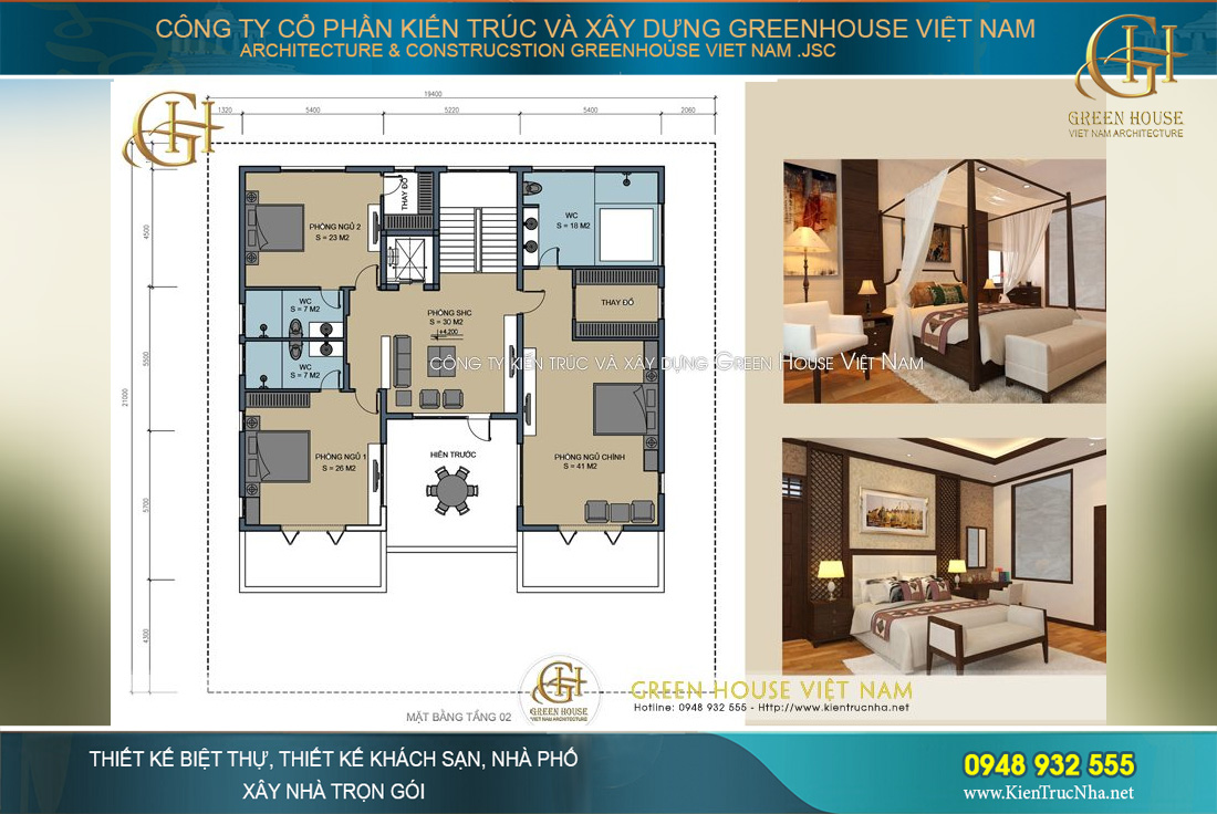 mặt bằng công năng thiết kế biệt thự tân cổ điển 3 tầng bắc giang