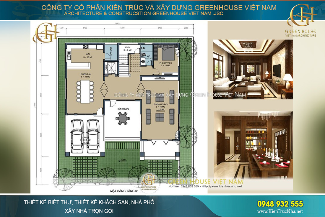 mặt bằng công năng thiết kế biệt thự tân cổ điển 3 tầng bắc giang