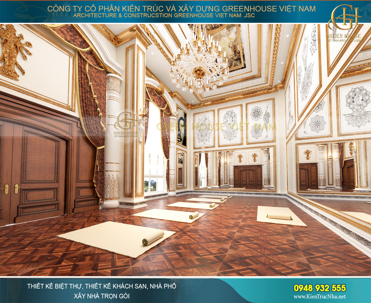 thiết kế nội thất lâu đài cổ điển Pháp 7 tầng diện tích 32000m2