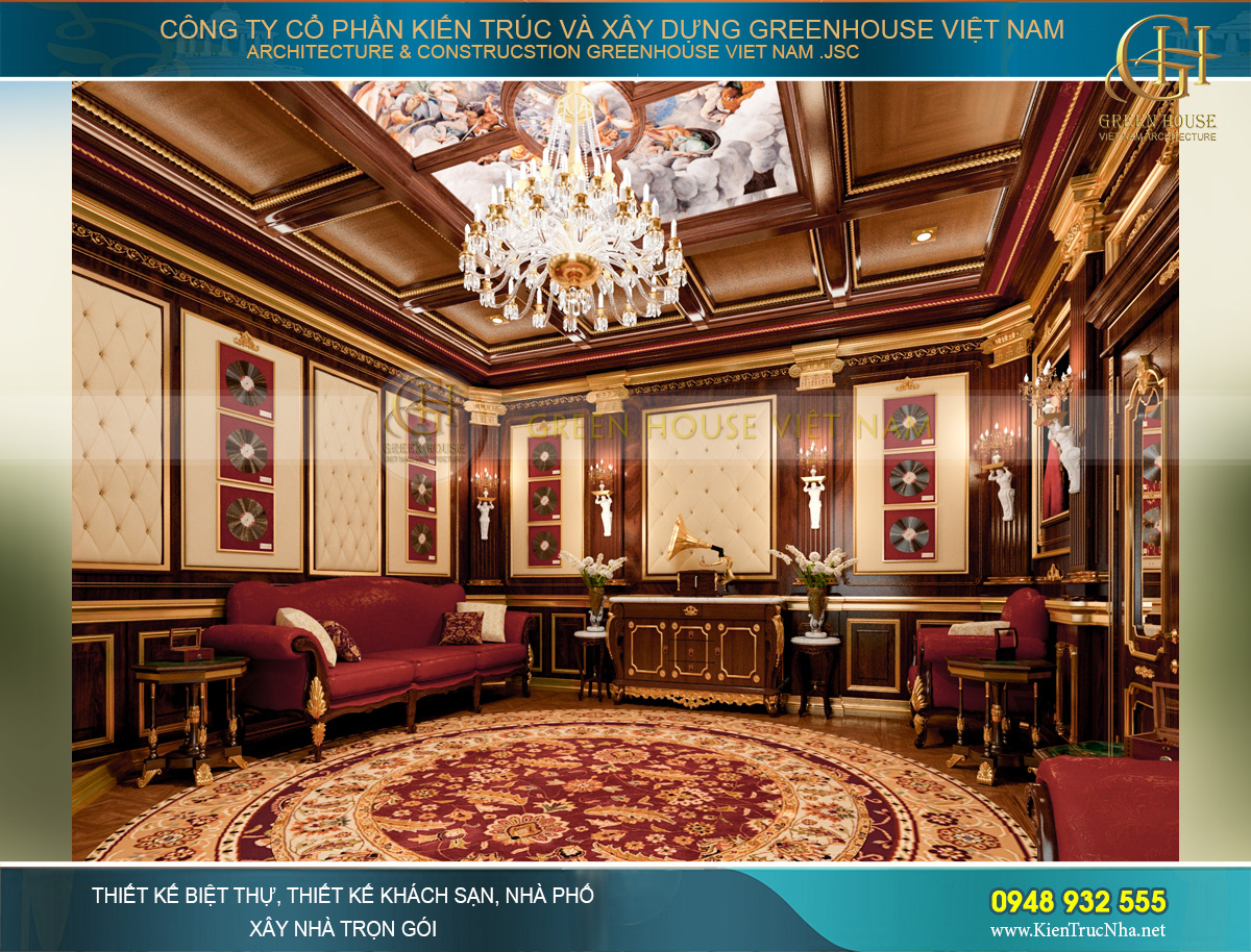 thiết kế nội thất lâu đài cổ điển Pháp 7 tầng diện tích 32000m2