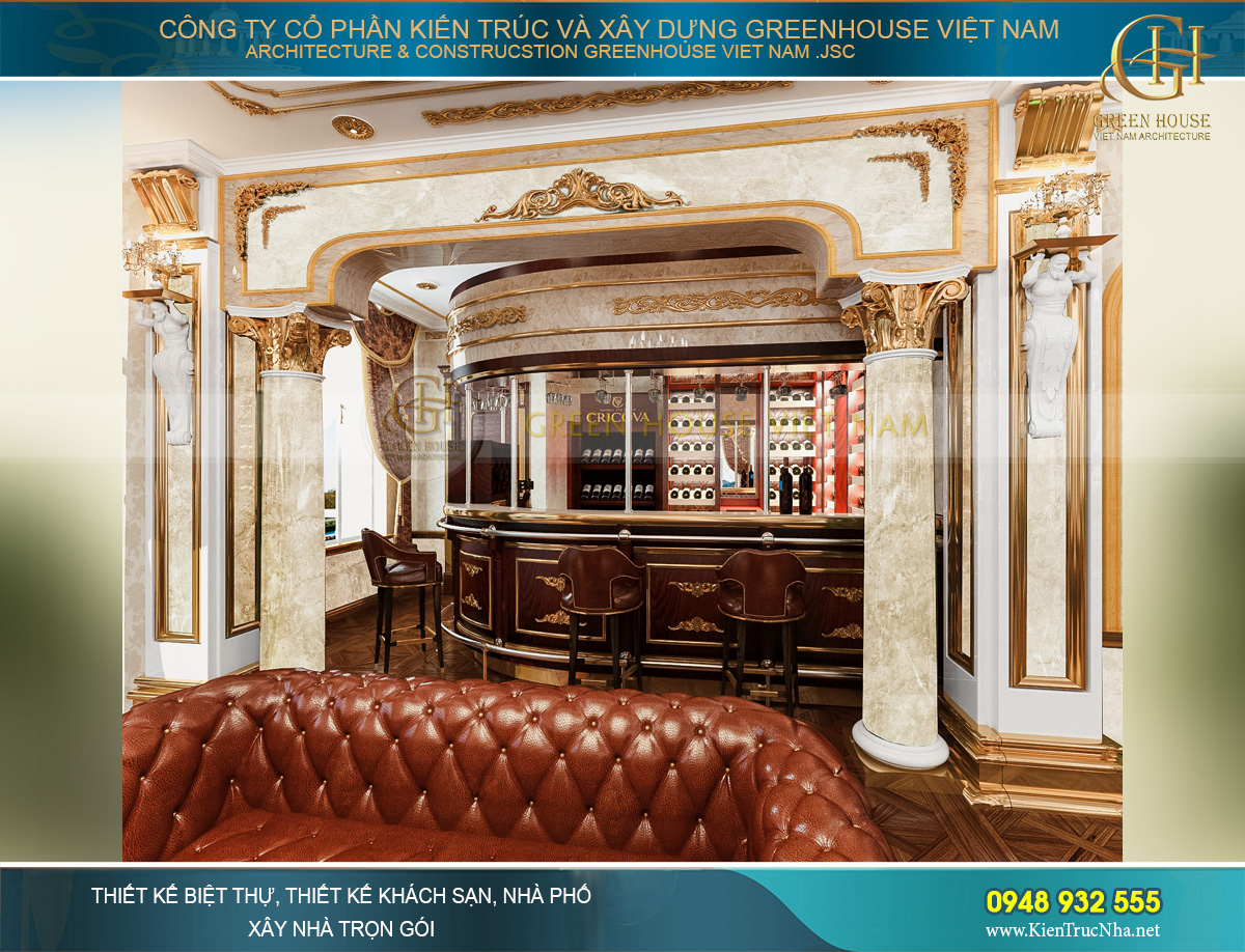 thiết kế nội thất lâu đài cổ điển Pháp 7 tầng diện tích 32000m2