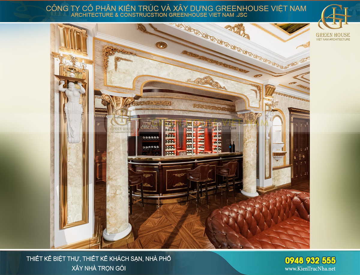 thiết kế nội thất lâu đài cổ điển Pháp 7 tầng diện tích 32000m2