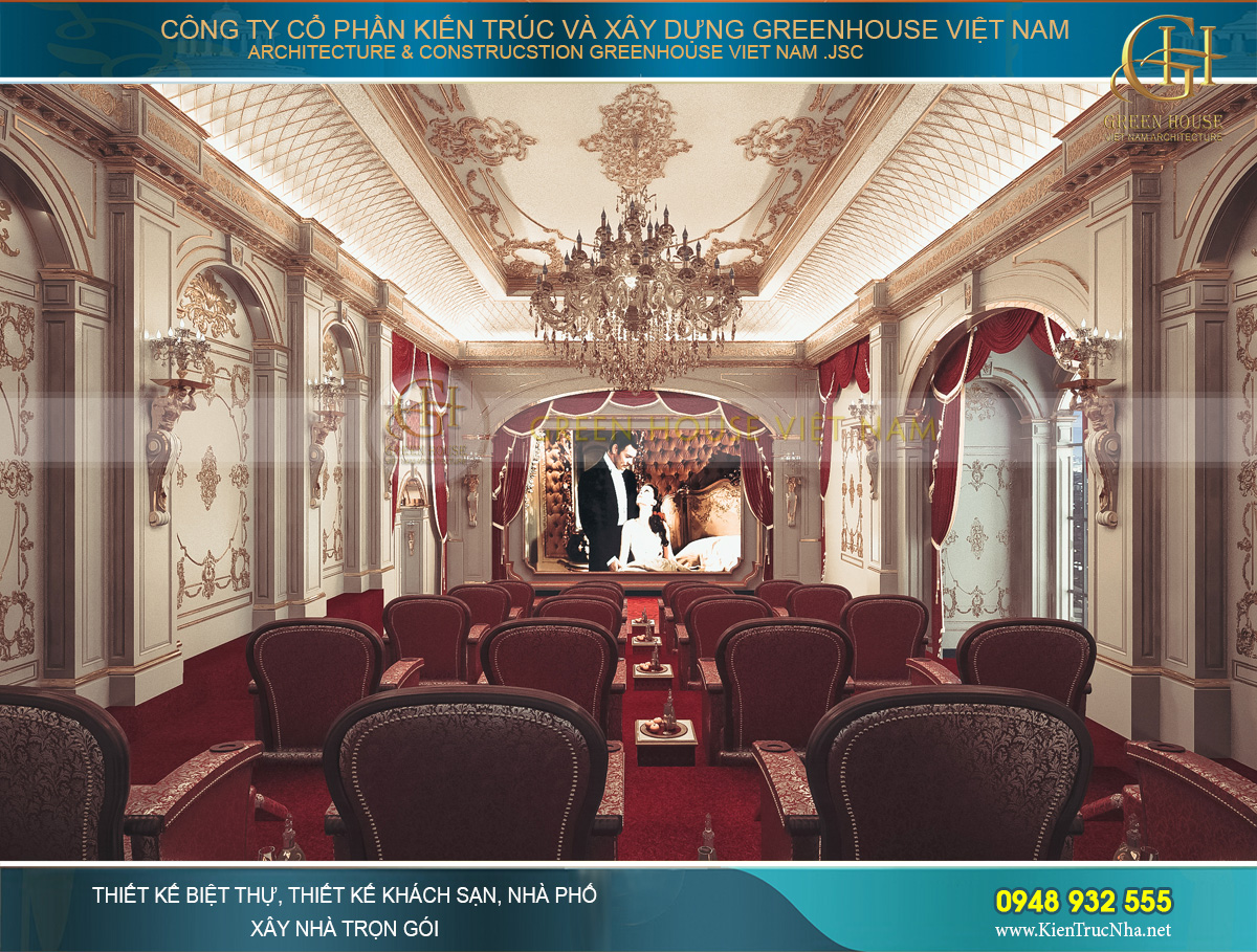 thiết kế nội thất lâu đài cổ điển Pháp 7 tầng diện tích 32000m2