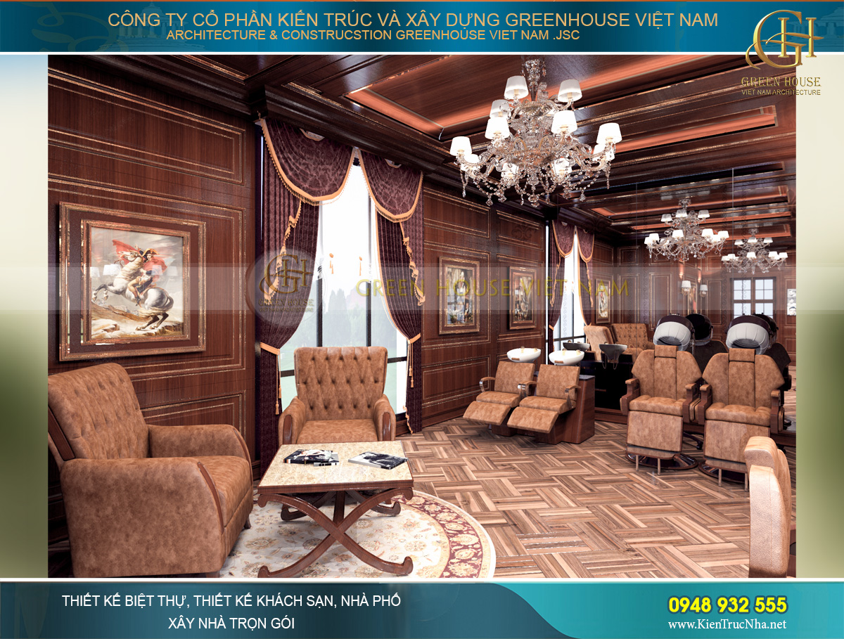 thiết kế nội thất lâu đài cổ điển Pháp 7 tầng diện tích 32000m2