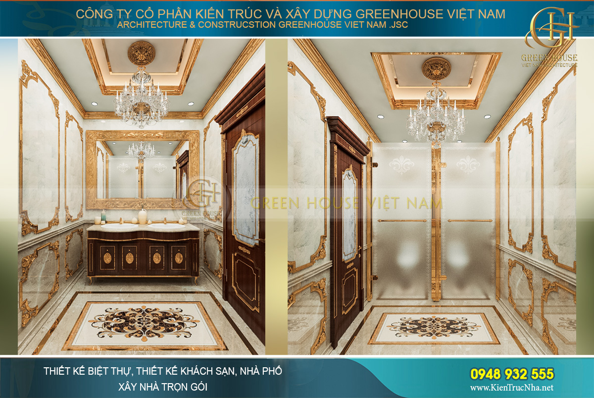 thiết kế nội thất lâu đài cổ điển Pháp 7 tầng diện tích 32000m2