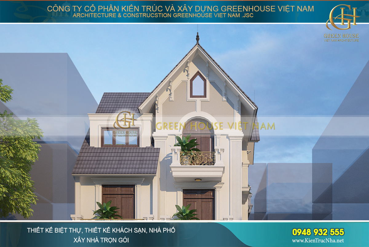 Biệt thự tân cổ điển 3 tầng mặt tiền 10m Biệt thự tân cổ điển 3 tầng mặt tiền 10m