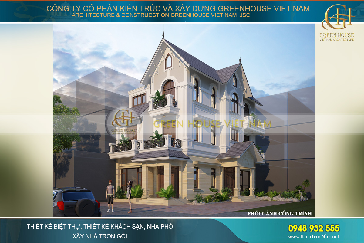 Biệt thự tân cổ điển 3 tầng mặt tiền 10m Biệt thự tân cổ điển 3 tầng mặt tiền 10m