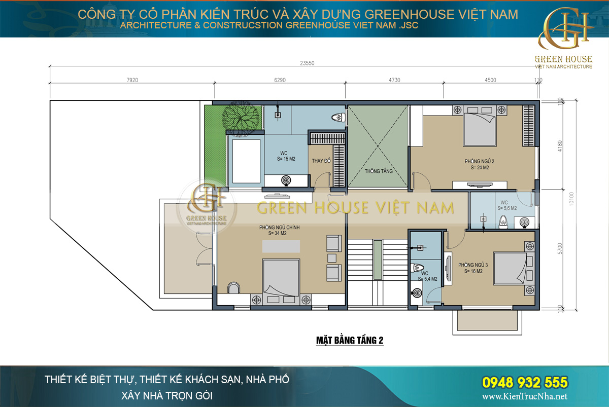 Biệt thự tân cổ điển 3 tầng mái Thái