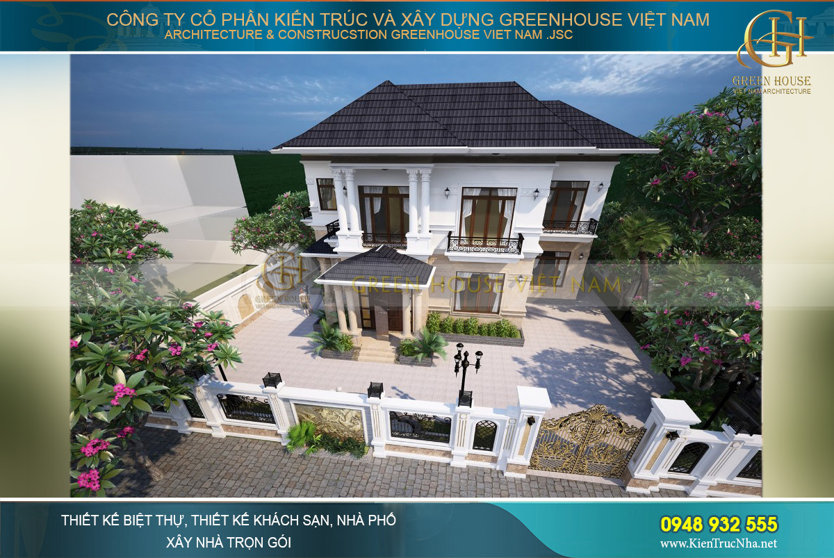 Biệt thự tân cổ điển 2 tầng mái Thái