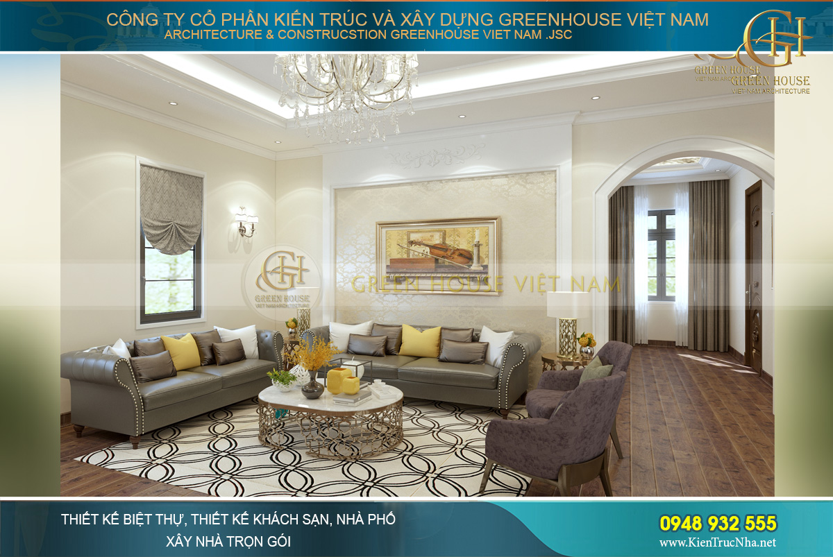 thiết kế biệt thự tân cổ điển 4 tầng móng cái quảng ninh