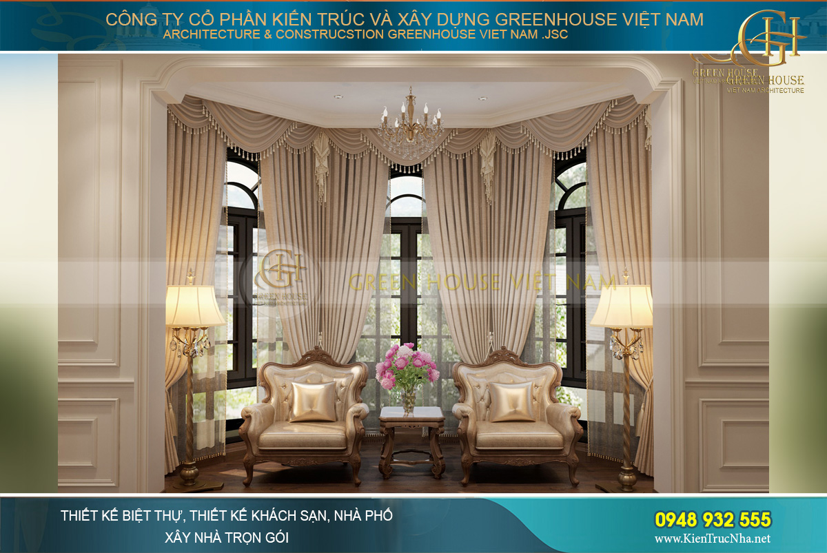 thiết kế biệt thự tân cổ điển 4 tầng móng cái quảng ninh