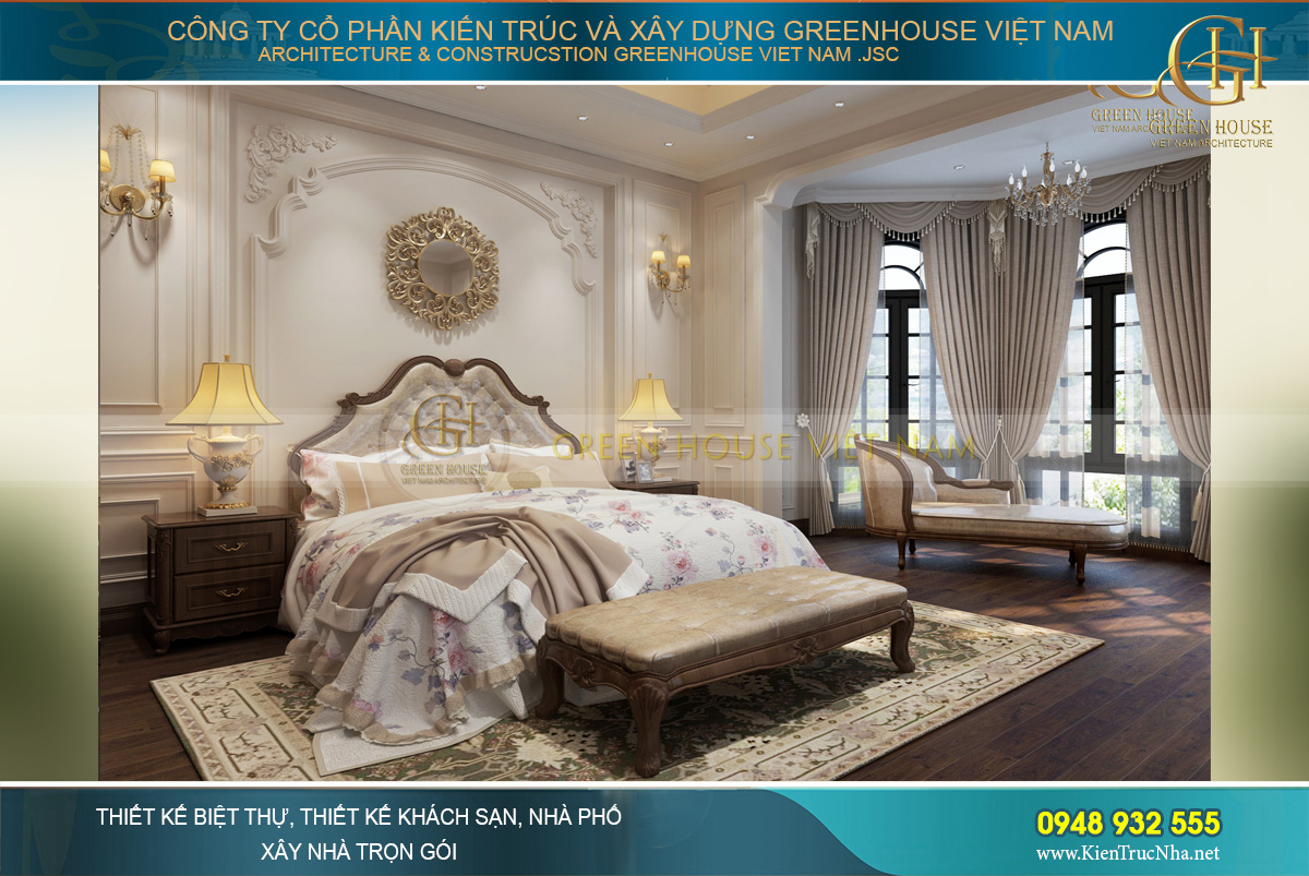 thiết kế biệt thự tân cổ điển 4 tầng móng cái quảng ninh