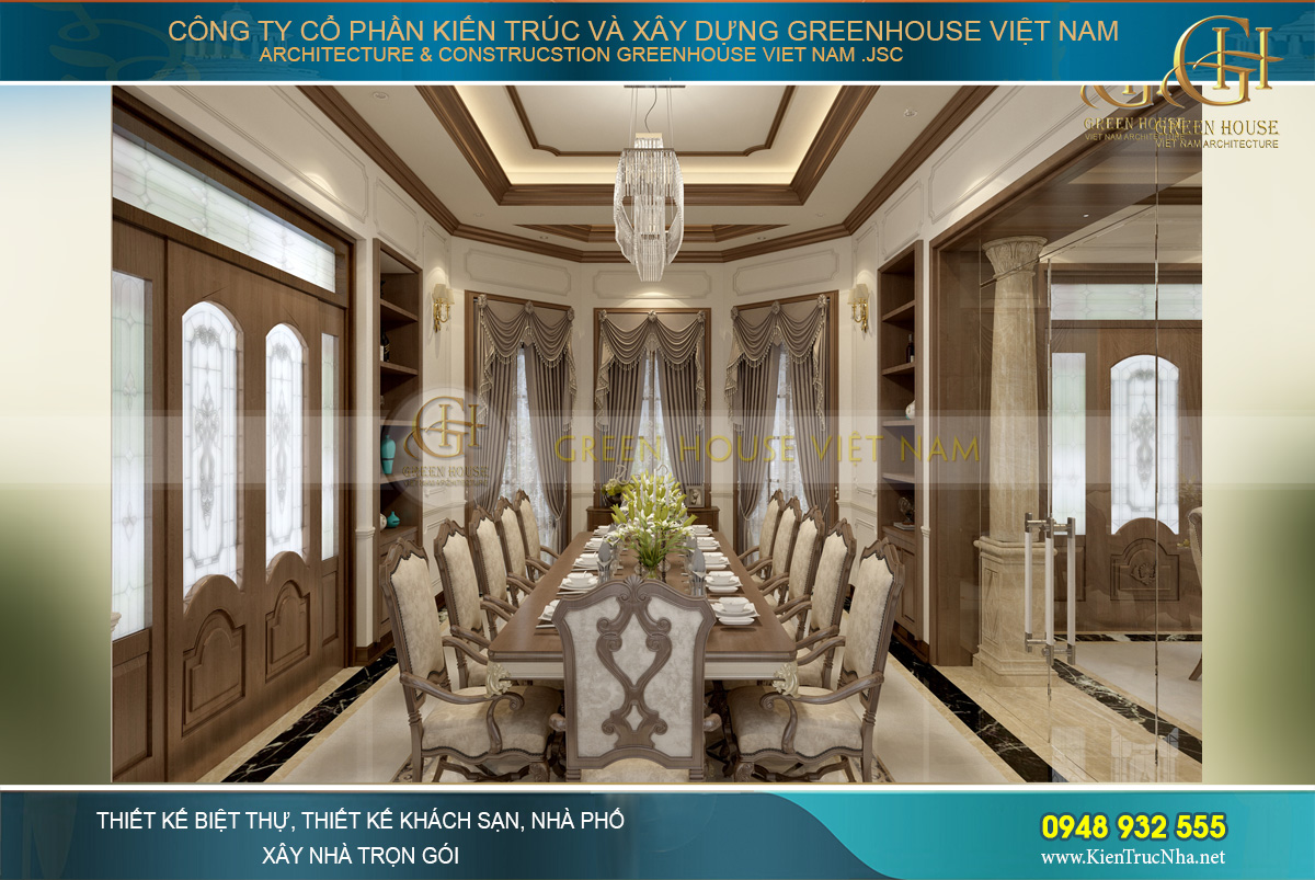 thiết kế biệt thự tân cổ điển 4 tầng móng cái quảng ninh