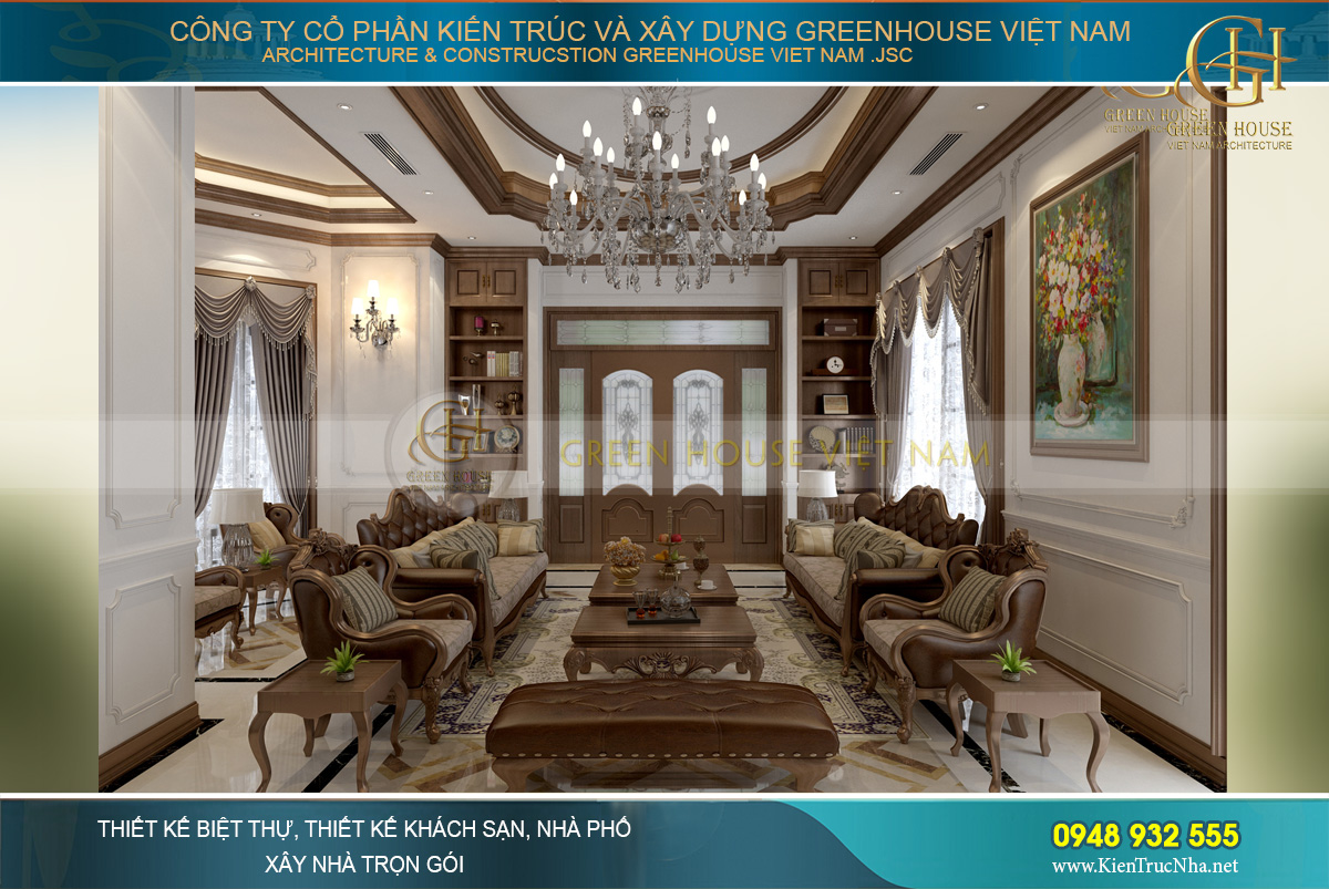 thiết kế biệt thự tân cổ điển 4 tầng móng cái quảng ninh