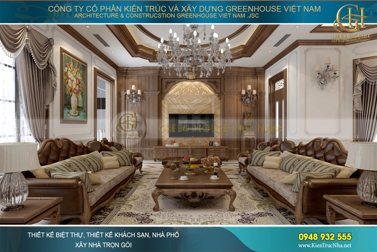 thiết kế biệt thự tân cổ điển 4 tầng móng cái quảng ninh