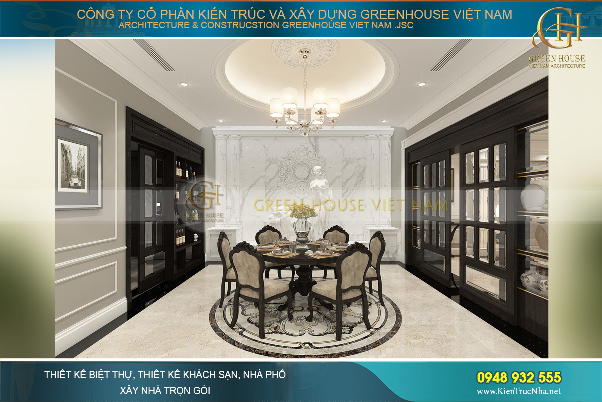 Thi công trọn gói biệt thự tân cổ điển 3 tầng Bắc Giang