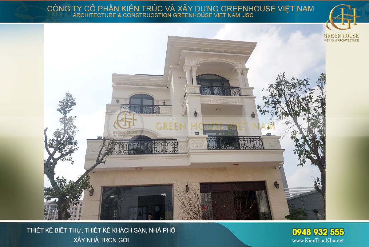 Thi công trọn gói biệt thự tân cổ điển 3 tầng Bắc Giang