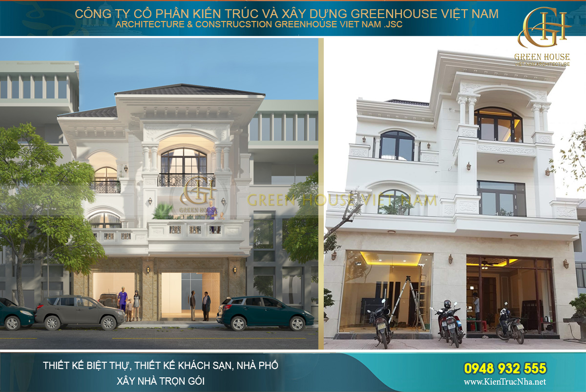 Thi công trọn gói biệt thự tân cổ điển 3 tầng Bắc Giang