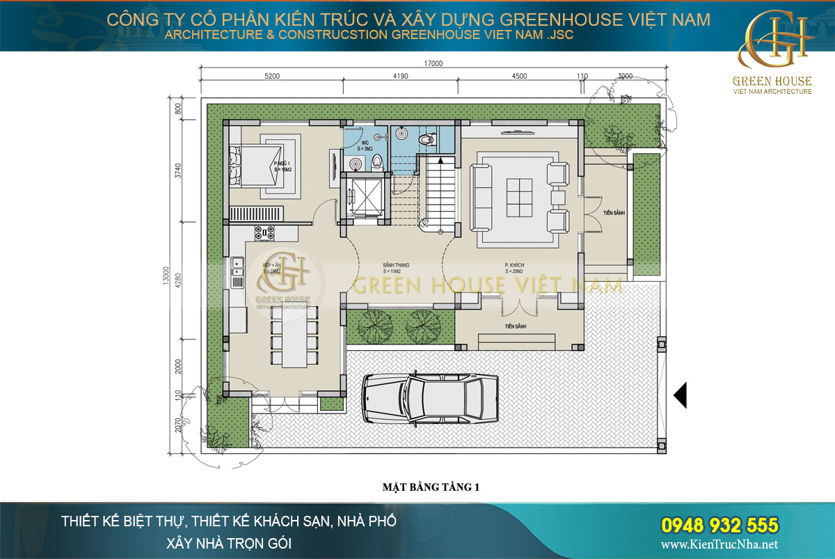 biệt thự tân cổ điển 3 tầng mặt tiền 13m