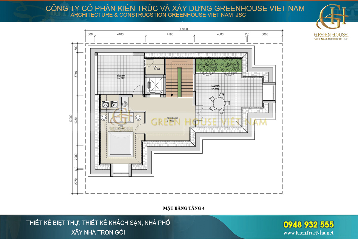 biệt thự tân cổ điển 3 tầng mặt tiền 13m
