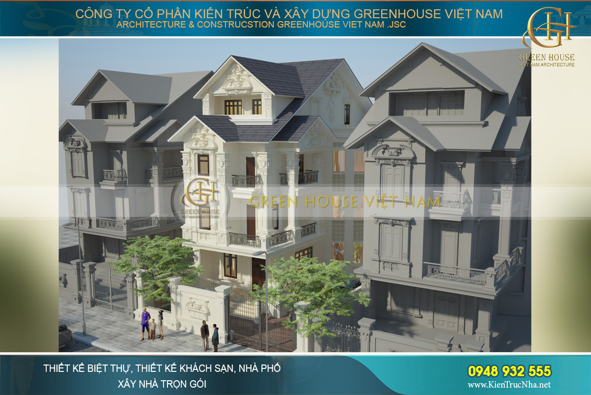 Biệt thự tân cổ điển 4 tầng mặt tiền 10m