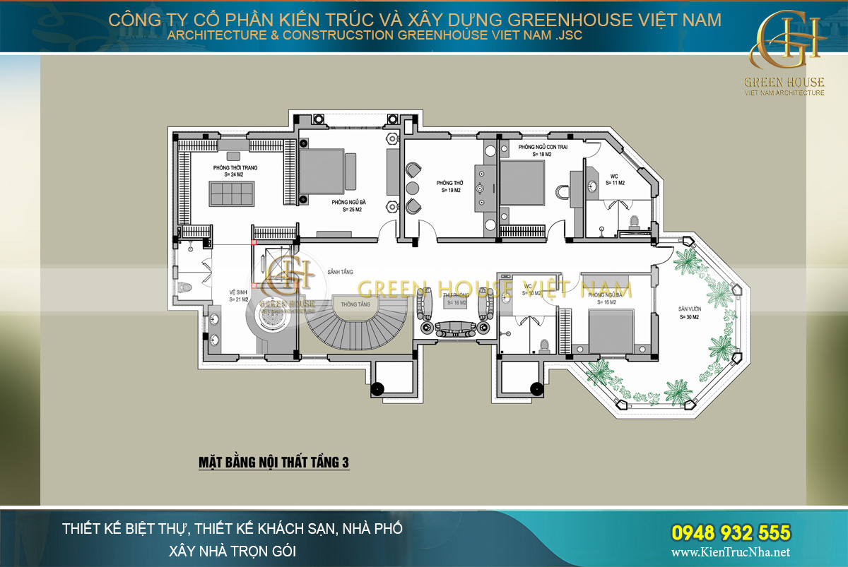 Thi công thực tế biệt thự 3 tầng tại Vinhomes Riverside tại Hà Nội