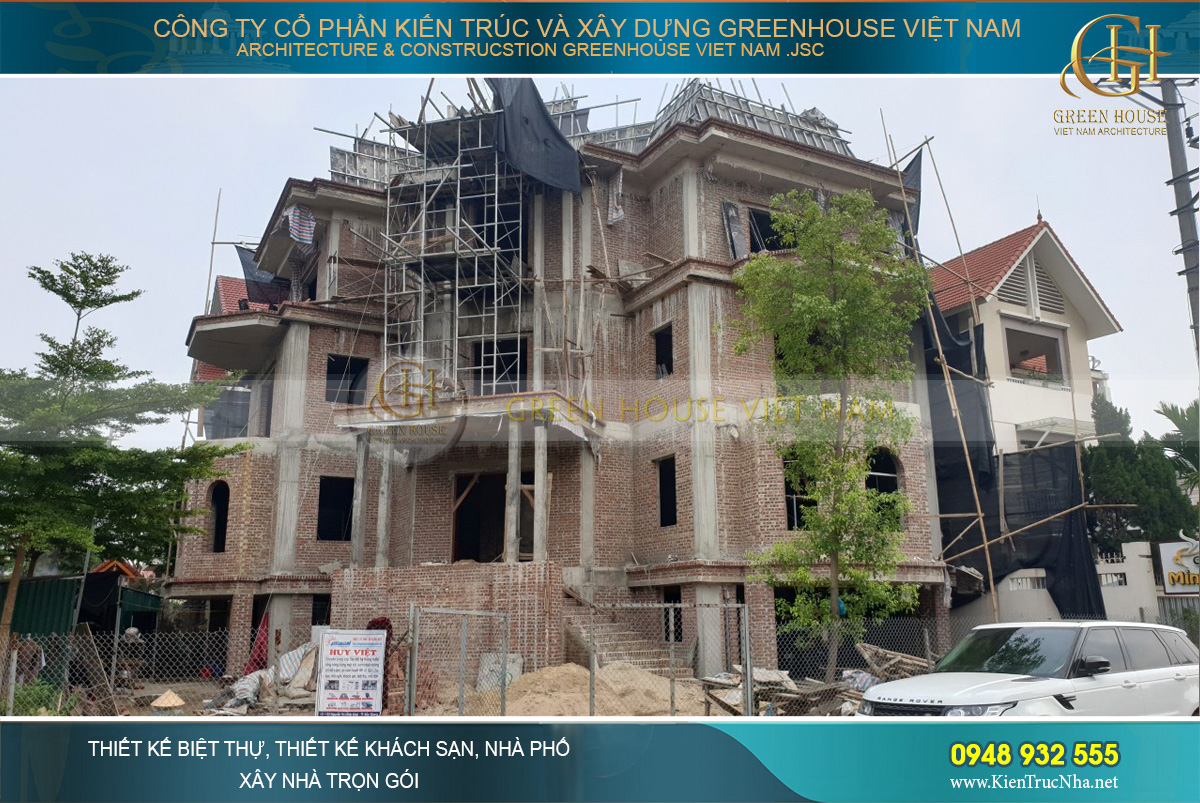 thi công trọn gói biệt thự tân cổ điển 3 mặt tiền tại Bắc Giang