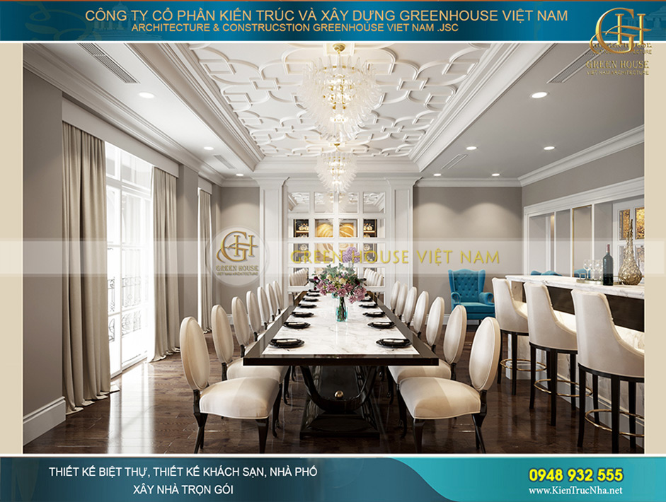 Thi công trọn gói biệt thự tân cổ điển 5 tầng