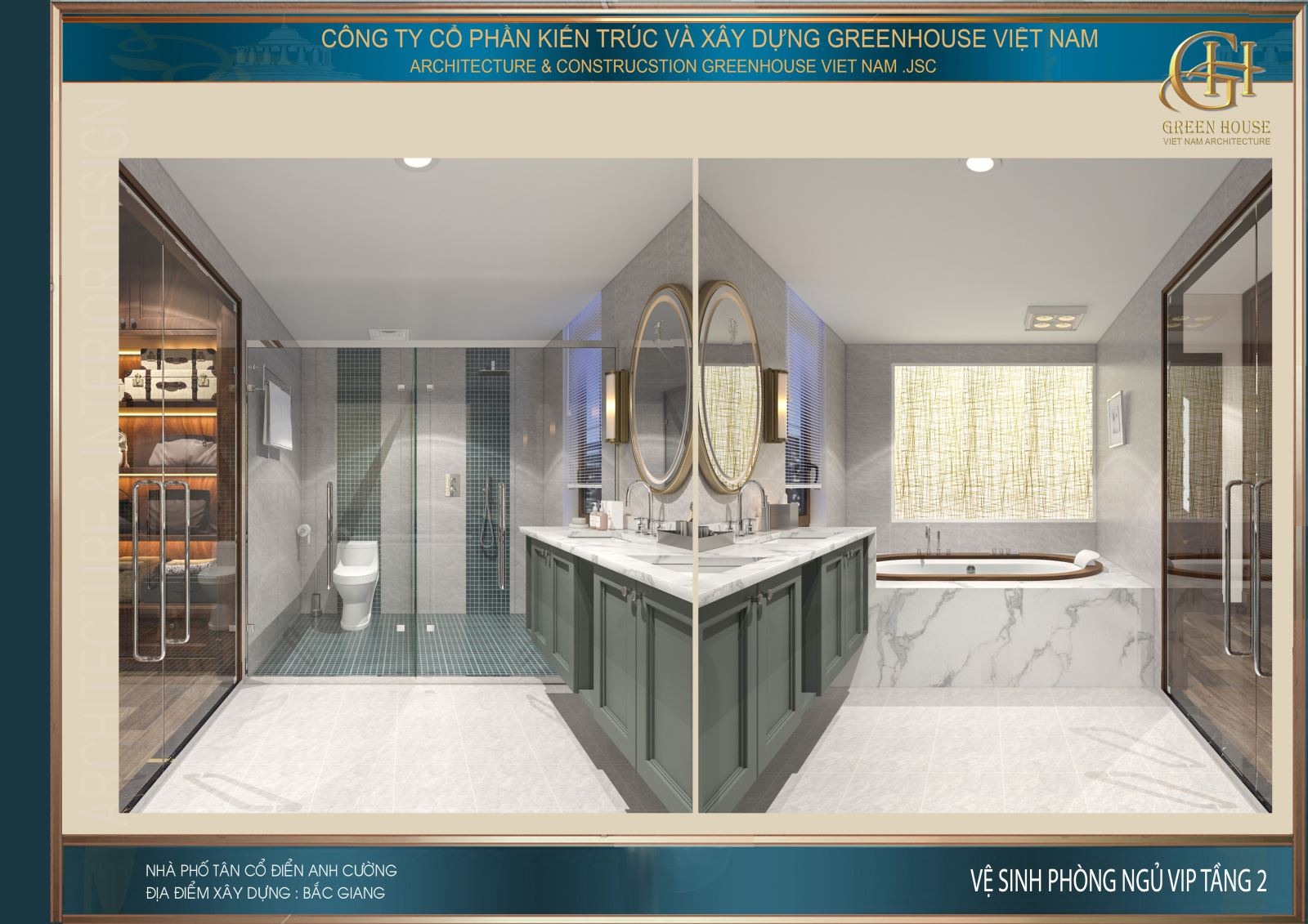 Không gian phòng tắm riêng của phòng ngủ master