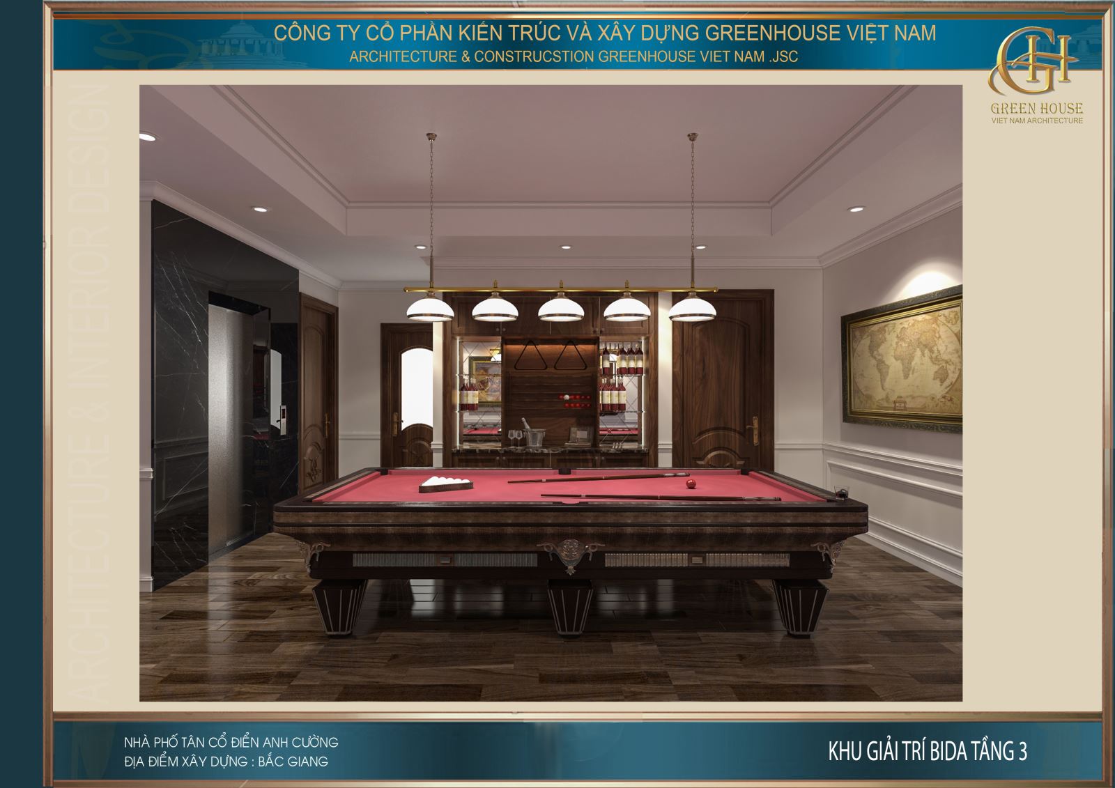 Bên cạnh đó còn có tủ đựng rượu vô cùng sang trọng