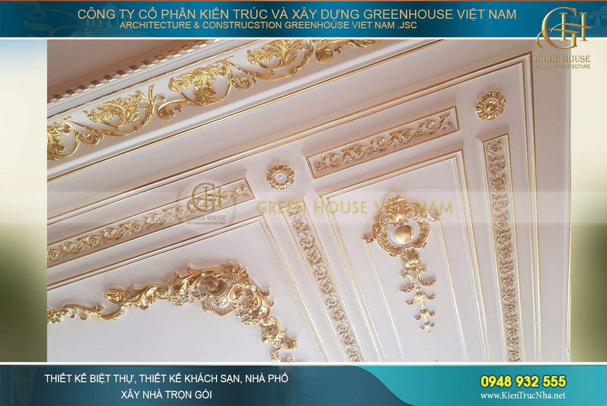 Phào chỉ mạ vàng sang chảnh và đẳng cấp.