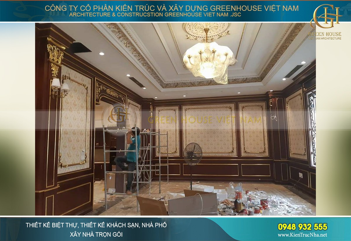 thi công trọn gói biệt thự tân cổ điển 1200m2