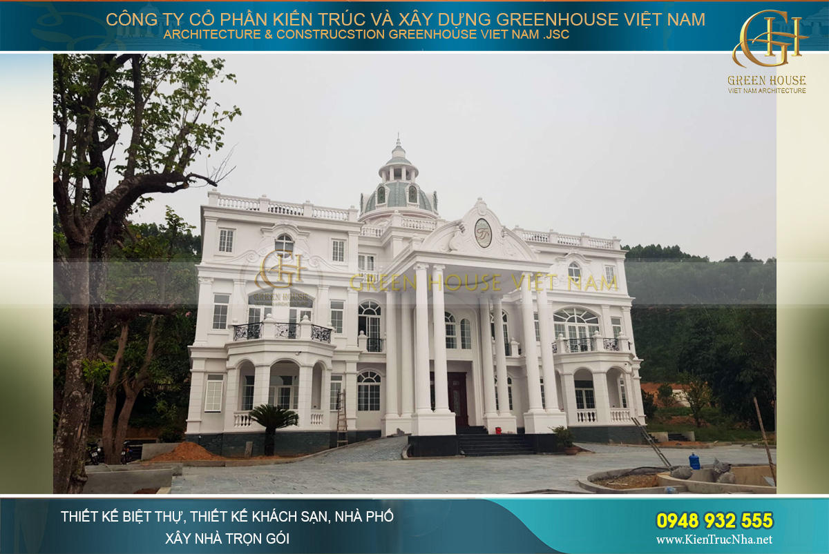 thiết kế biệt thự tân cổ điển 3 tầng tại bắc giang