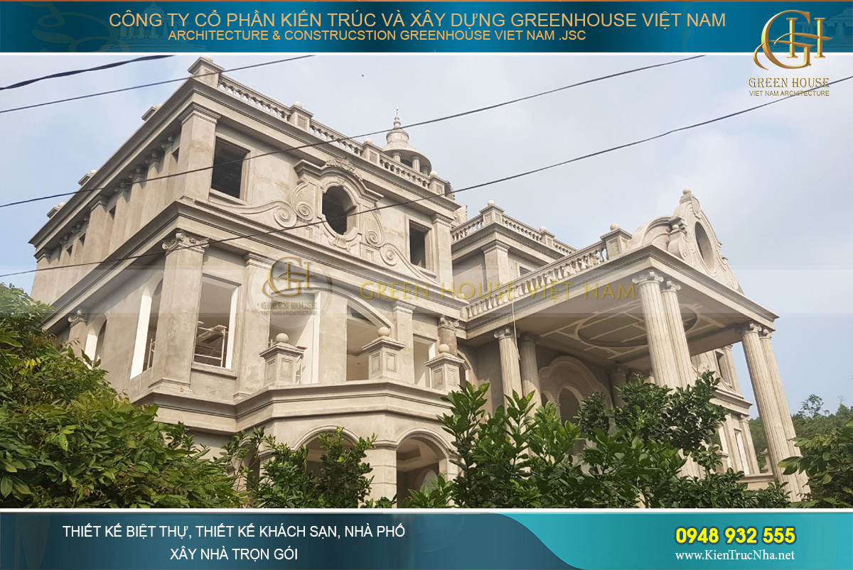 thiết kế biệt thự tân cổ điển 3 tầng tại bắc giang