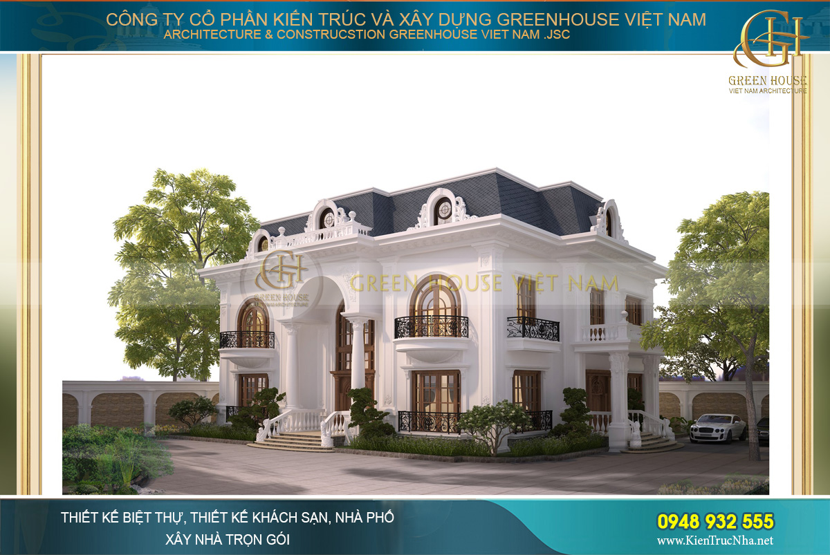 Sử dụng toàn bộ hệ thống cửa gỗ kiên cố chạm khắc hoa văn cổ điển