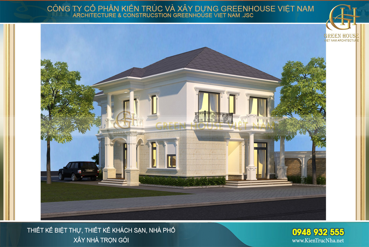 Mặt sau của ngôi biệt thự tân cổ điển 2 tầng tại Bắc Giang