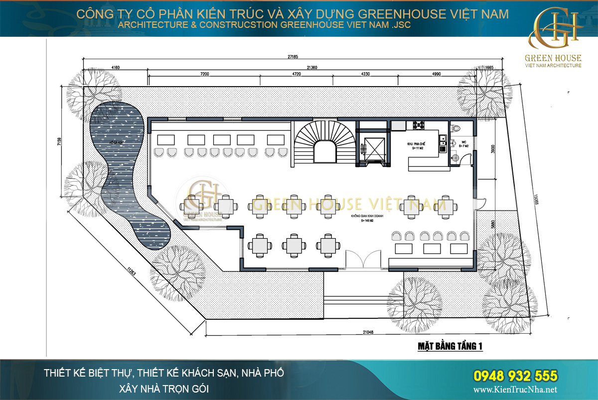 thiết kế biệt thự tân cổ điển 4 tầng tại vinhomes hà nội