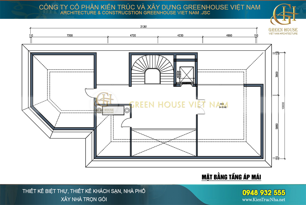 thiết kế biệt thự tân cổ điển 4 tầng tại vinhomes hà nội