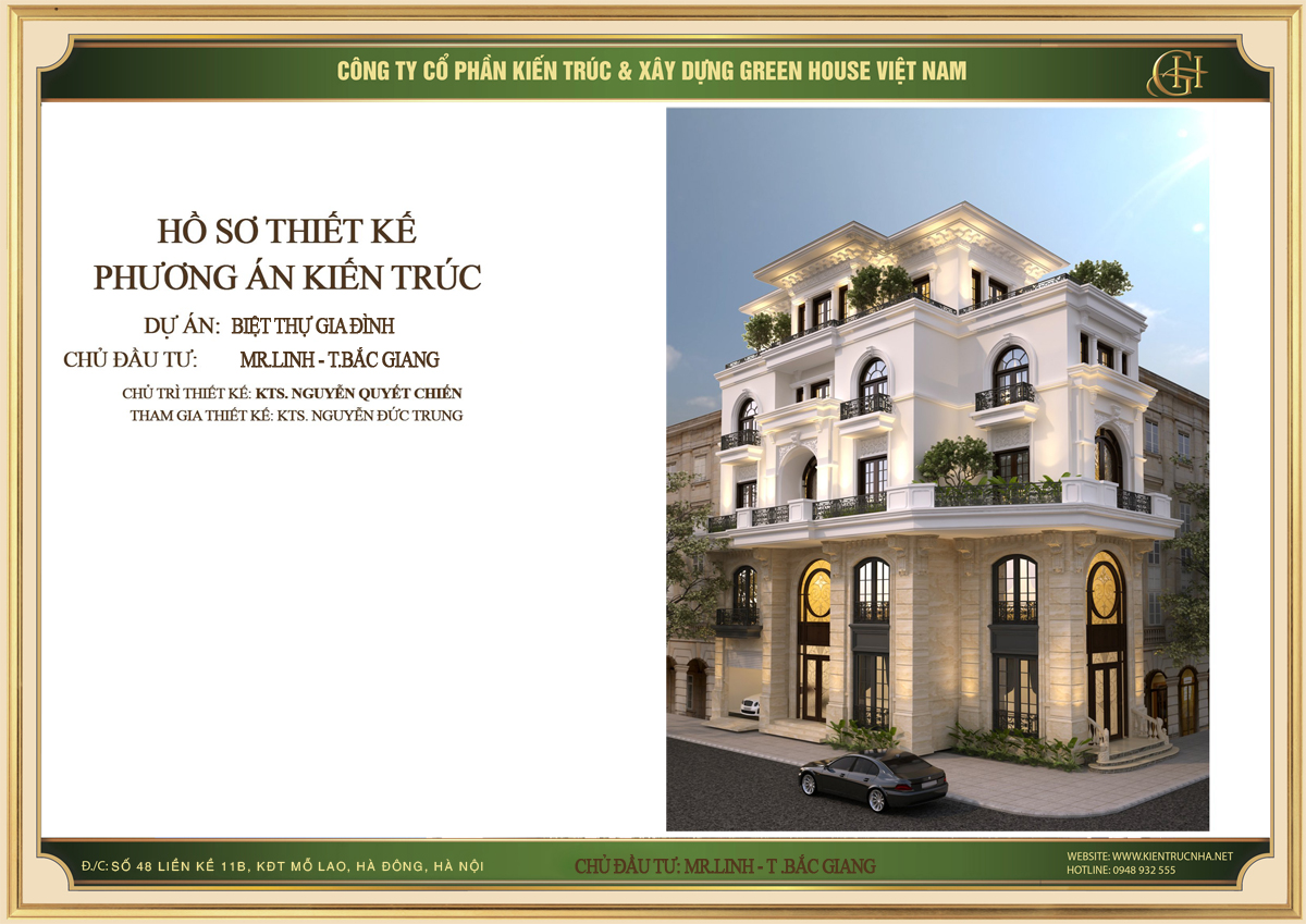 Dự án thiết kế biệt thự tân cổ điển sang trọng 5 tầng tại Bắc Giang