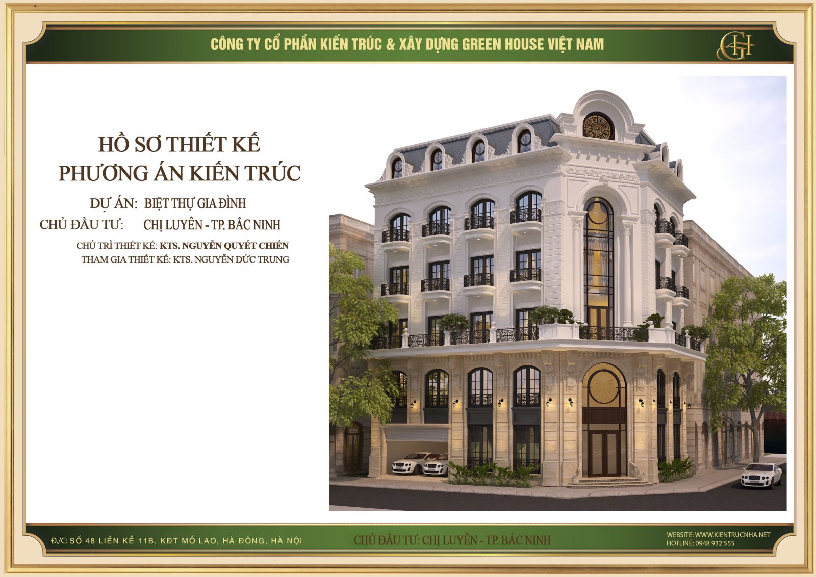 Biệt thự tân cổ điển 5 tầng kết hợp kinh doanh sang trọng tại Bắc Ninh