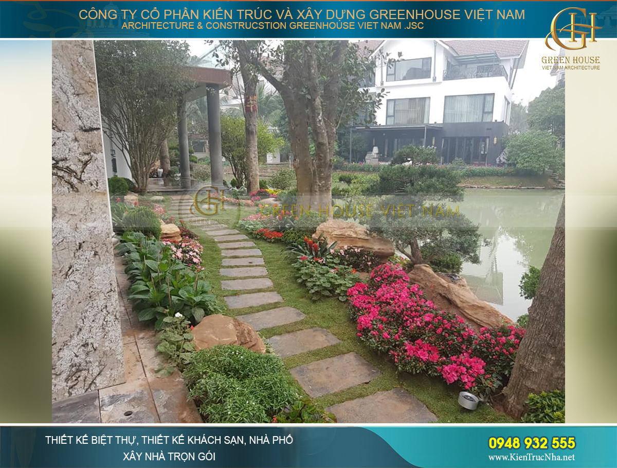 thi công thực tế biệt thự tân cổ điển Vinhomes Hà Nội