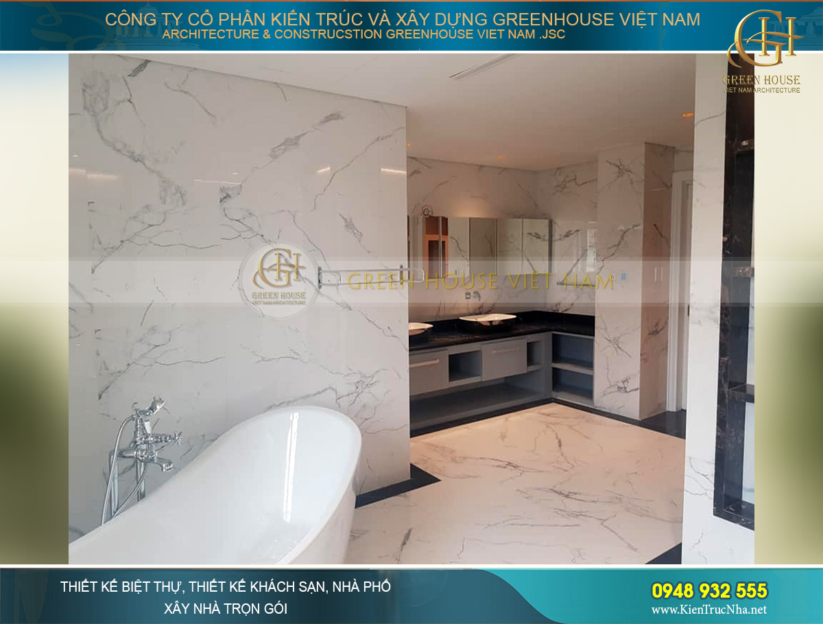 thi công thực tế biệt thự tân cổ điển Vinhomes Hà Nội