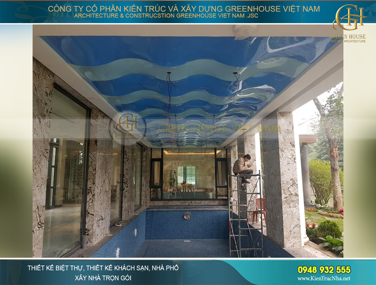 thi công thực tế biệt thự tân cổ điển Vinhomes Hà Nội