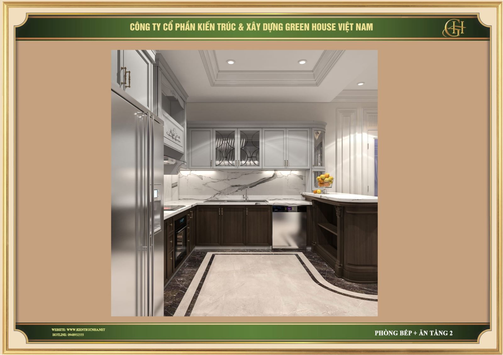 Hệ tủ bếp với chất liệu, kiểu dáng cao cấp, sang trọng