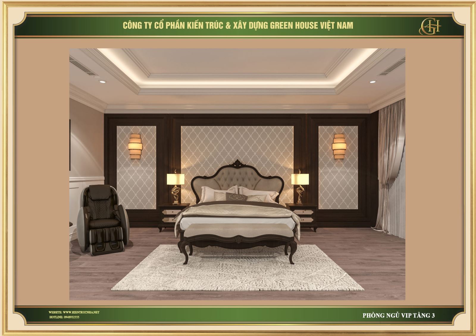 Phòng ngủ master sở hữu nét đẹp vô cùng tinh tế và lãng mạn để mang đến những giây phút nghỉ ngơi tuyệt vời nhất