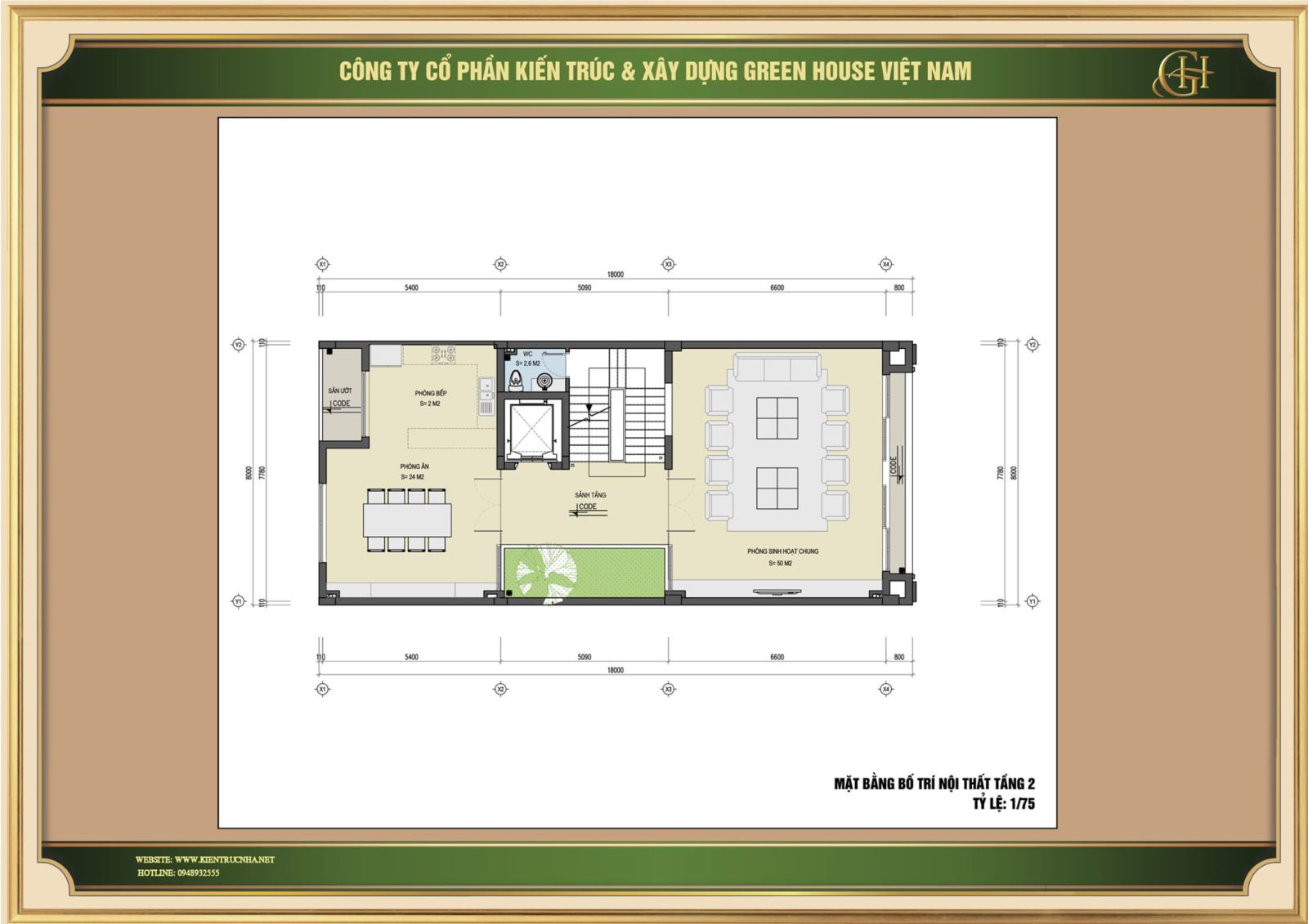 Không gian nội thất tầng 2 của nhà phố tân cổ điển Bắc Giang
