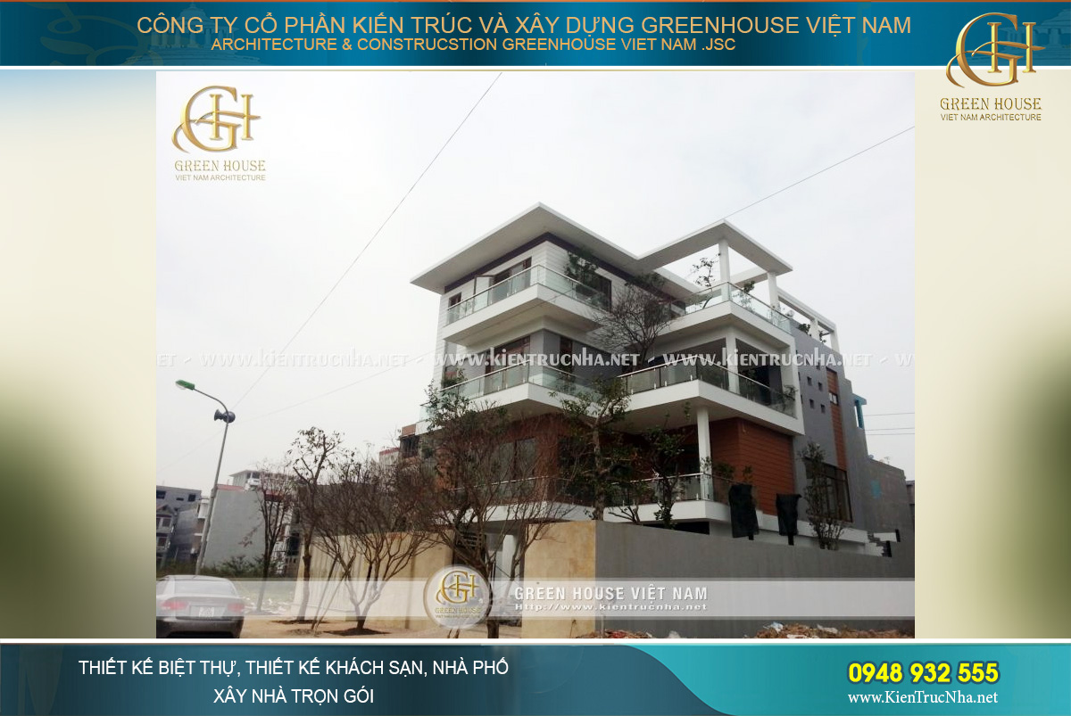 thi công trọn gói biệt thự hiện đại 4 tầng